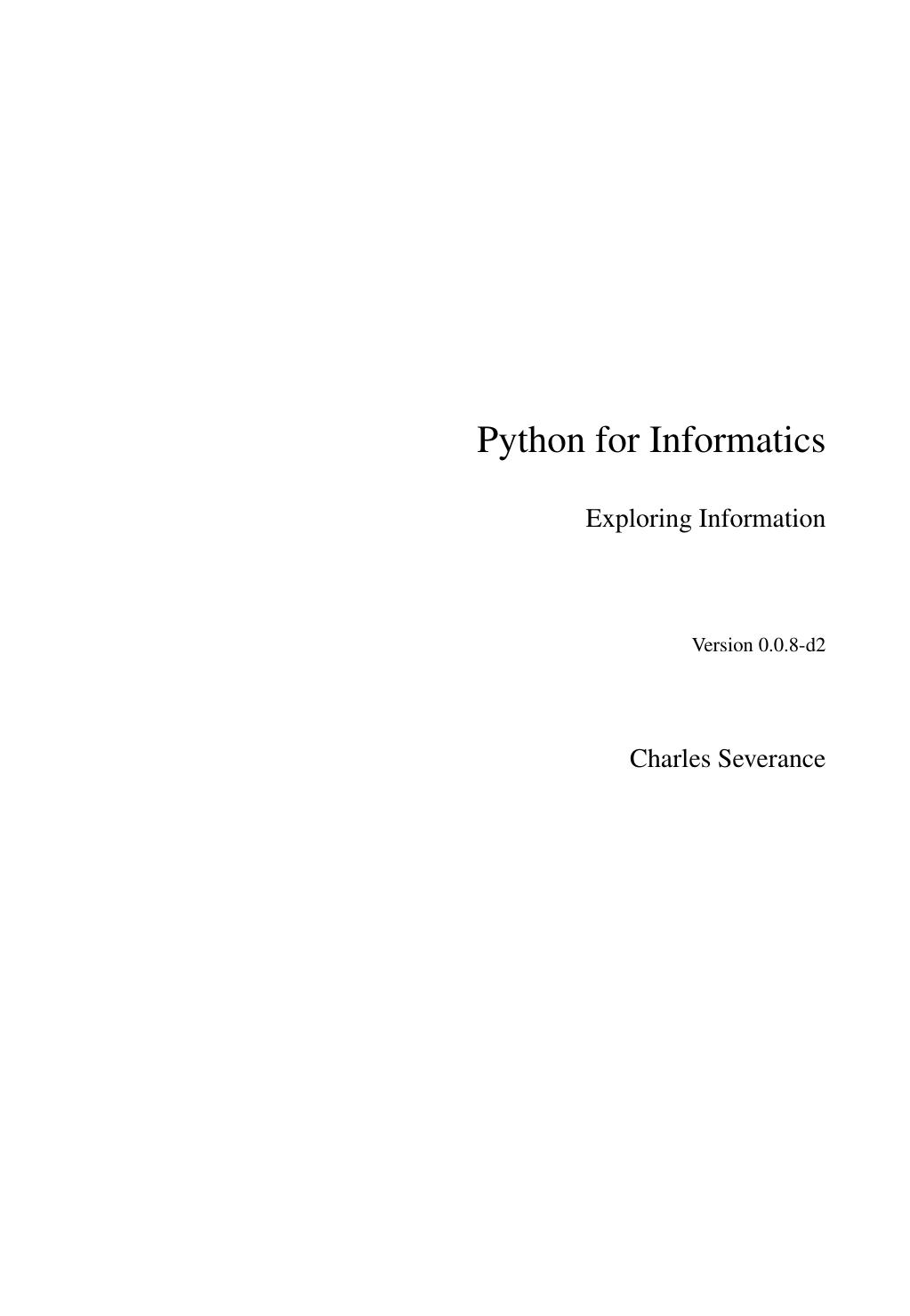 Python for Informatics